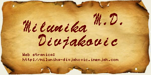 Milunika Divjaković vizit kartica